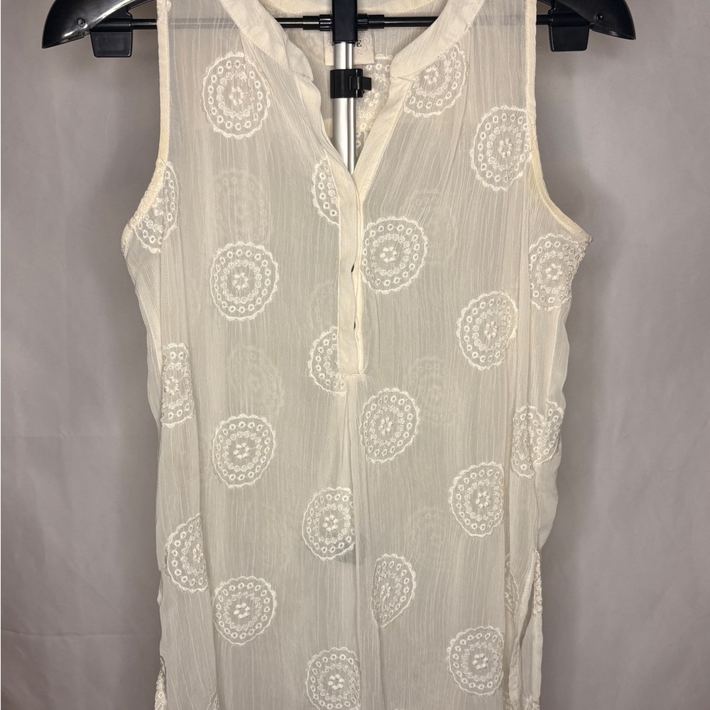 Knox Rose 🌹 | Sleeveless Embroidered Maxi Blouse | Delicate Cream Detailing 🍨